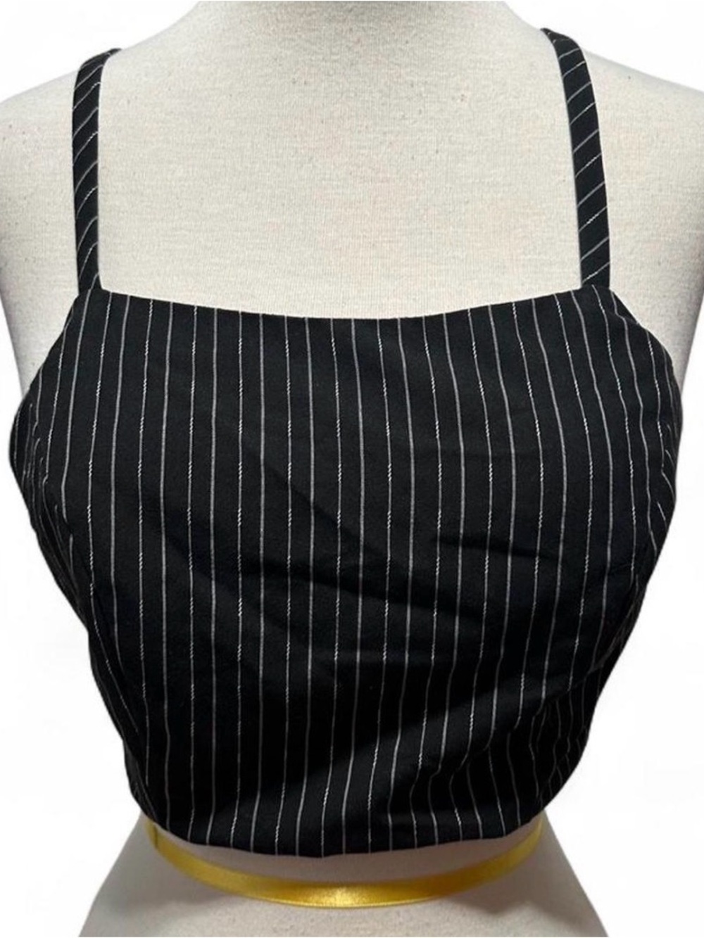 Black Pinstripe Top with HAVANE Label